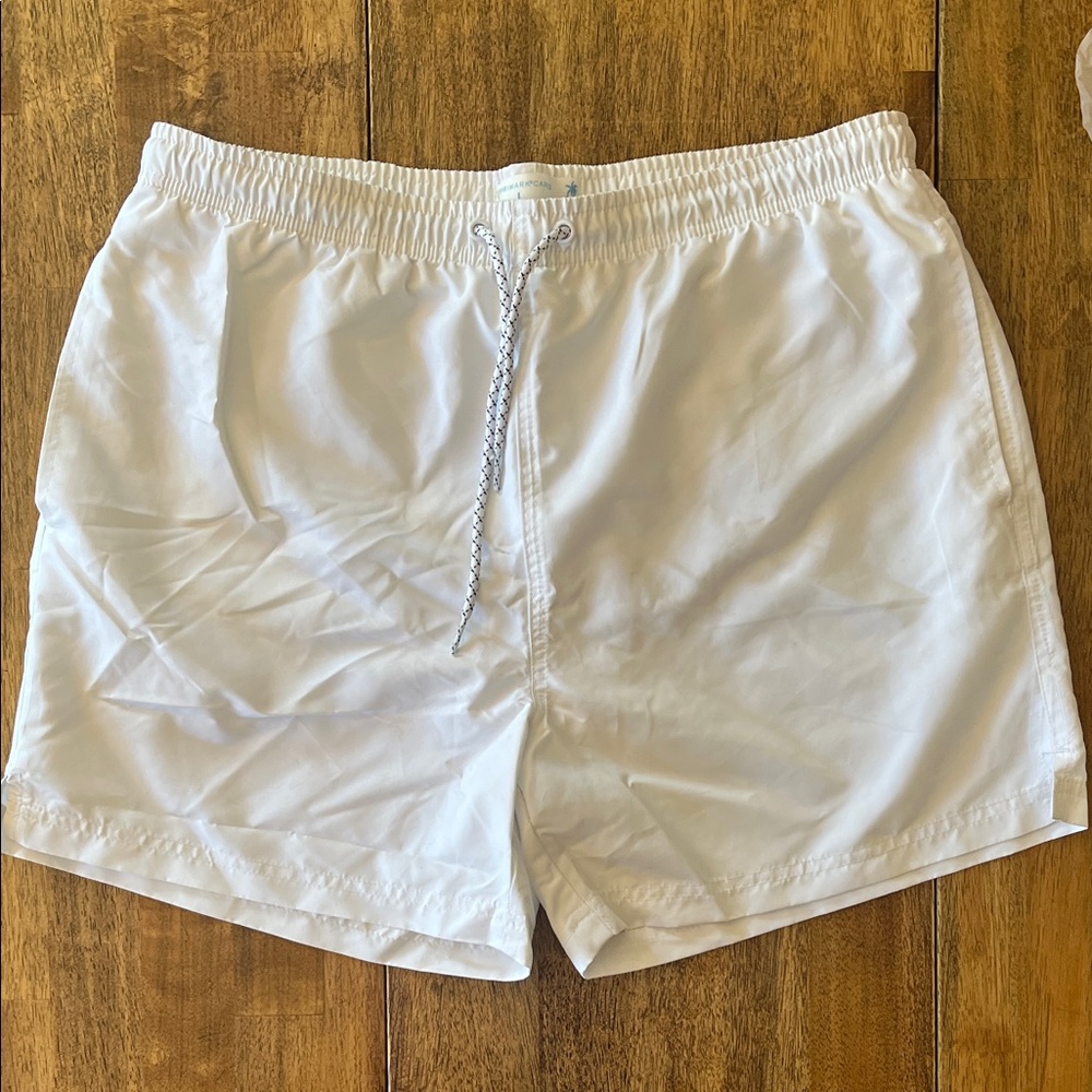 Men's Classic White Swim Trunks